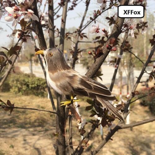 Small real life sparrow model foam&feather simulation gray bird gift about 12cm xf0437