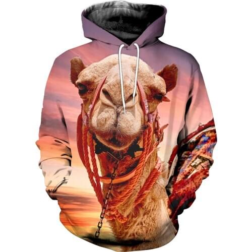 2020 Fashion Men hoodies Animal camel / shark / parrot 3D Printed hooded Sweatshirt Unisex Casual Pullover sudadera hombre