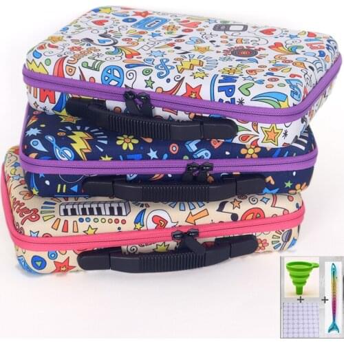 New 60 bottles of diamond painting accessories container storage bag box suitcase 5D cartoon items diamond embroidery tool handb