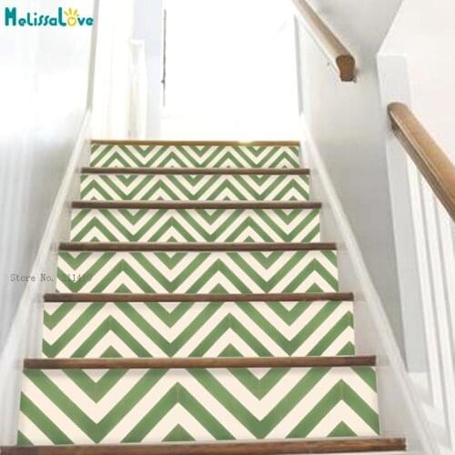 Simple Right-angle Waves Stair Riser Peel Sticker Vinyl Murals Waterproof Art DIY Home Decorcoration 6 Decals YT6263