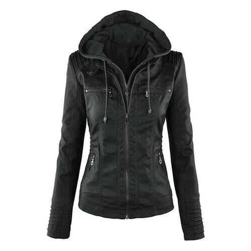 2020 new ladies autumn and winter artificial soft leather jacket coat HOT WOMEN