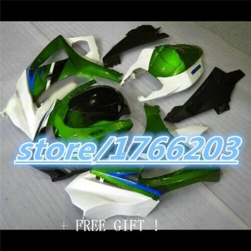 New ABS Fairing Kit Fit For SUZUKI GSXR1000 2007-2008for SUZUKI GSXR1000 07 08 green black white fairings