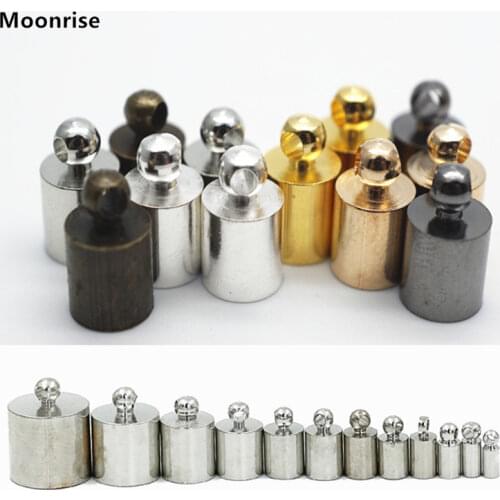 50pcs/Pack Tassel Leather Cord End Crimp Caps Beads 3 4 5 6 7 8 9 10 mm End Tip Cap For DIY Necklace Jewelry Making Findings