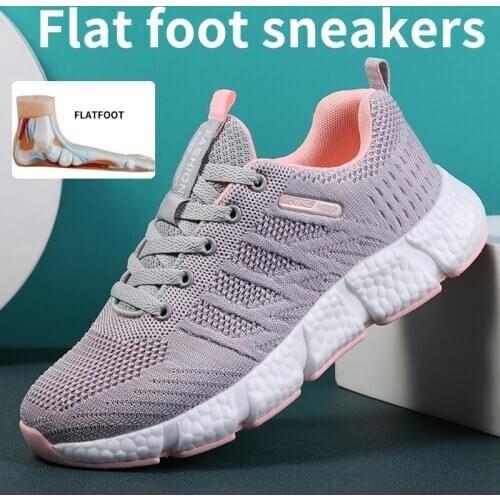 Flat feet orthopedic shoes Arch support Foot valgus correction Hallux valgus Foot pain heel pain Light sports womens shoes