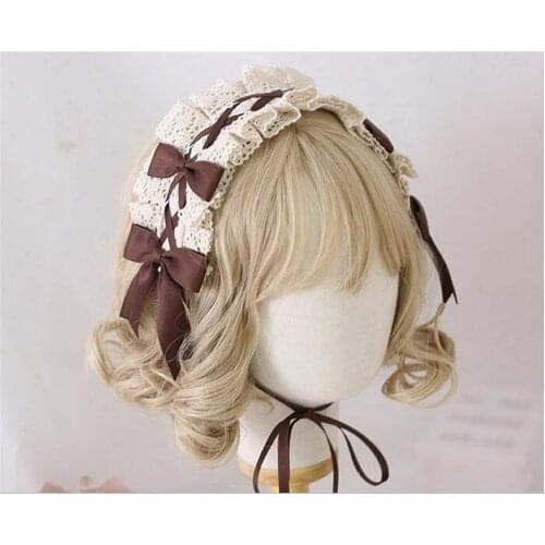 Lolita Girl Headband Lace Bowknot Headwear Cosplay Princess Hair band Hairpin Hair Accessories B1306