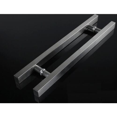 UNILOCKS 1 Pair Glass door handle stainless steel square tube drawing tube handle door handle