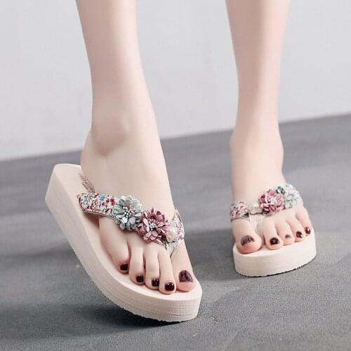 Womens Sandals Beach Shoes Beach Slippers Little Girl Summer Fashion Wear Anti Slip Flip Flops Slope with Sandals