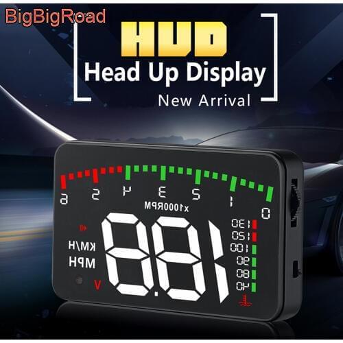 BigBigRoad Car Hud Display Windshield Projector Alarm System For Suzuki Kizashi Ignis Celero Solio Ertiga Baleno XBEE Swift SX4