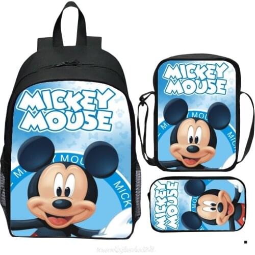 Disney Mickey Mouse Minnie Cartoon pattern schoolbag 1-6 grade primary school childrens cartoon reflective lightening Backpack