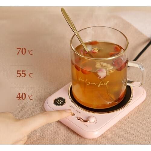 25W Cup Heater Timer Cup Warmer Mug Heating Coaster 3 Gear Smart Thermostatic Heating Pad for Coffee Milk Tea Auto-off 220V