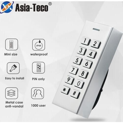 Waterproof IP66 Mini Size Pin Only Door Lock standalone Access Controller Keypad Password Door Entry 1000 users