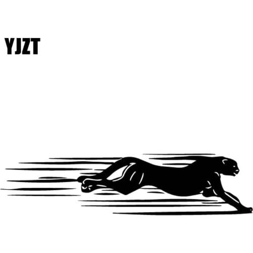 YJZT 18.5CM*4.5CM Running Cheetah Car Door Pattern Vinyl Decal Decoration Car Sticker Black/Silver C4-2366