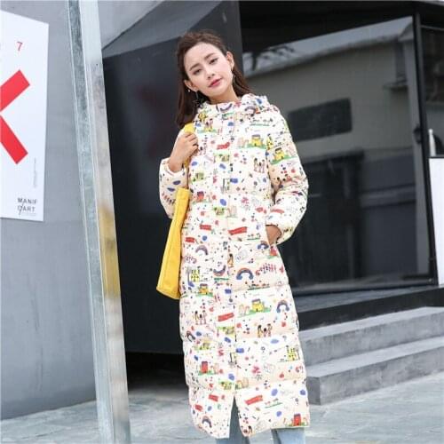 Womens 2020 Fashion White Duck Down Jacket Warm Hooded Winter Coat Women Long Parkas Cute Womens Jackets Inverno WXF302 's s