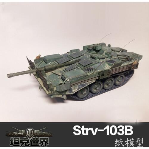 1:35 26cm Sweden Strv-103B Tank War II DIY 3D Paper Card Model Building Sets Construction Toys Educational Toys Military Model