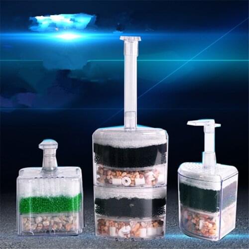 1Pc S/M/L Aquarium Corner Filter Air Driven Fry Shrimp Biochemical Ceramic Sponge Fish Tank Accessories Oxygen Pump