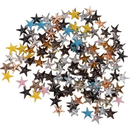 10mm Star Nail Head Punk Studs Metal Hand Pressed DIY Leathercraft Goth
