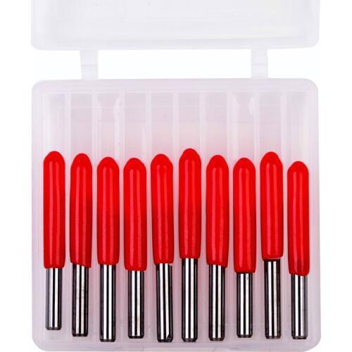10Pcs 3.175mm V-shape 60 Degree 0.1mm Tip Solid Carbide PCB Engraving Bits CNC Router Bit Milling Cutters Tool