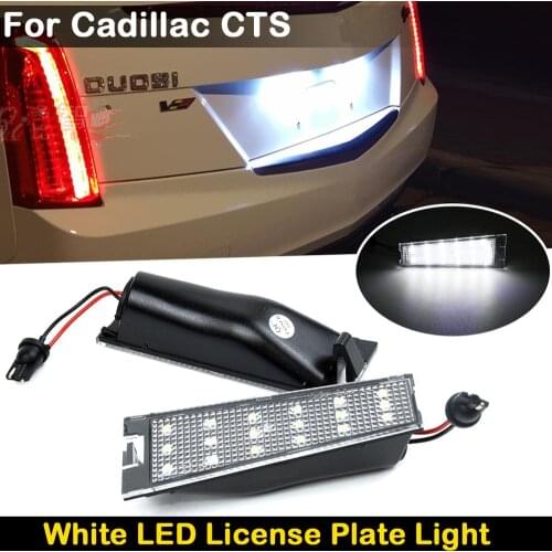 2Pcs For Cadillac CTS 2008-2010 Clear Lens High Brightness White LED License Plate Light Number Plate Lamp
