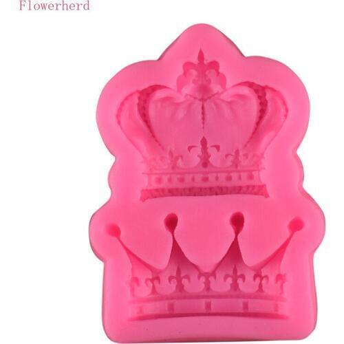2pcs Fondant Tools Crown Silicone Mould Cake Decorating Tools Cake Mould Clay Biscuit Mould DIY Chocolate Candy Mold Pastry Tool