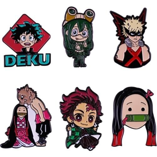 BG541 Dongmanli Cute Metal Enamel Pin and Brooches Bag Clothes Lapel Pin Badge Brooch Anime Lovers Denim Shirt Lapel Pins Gift