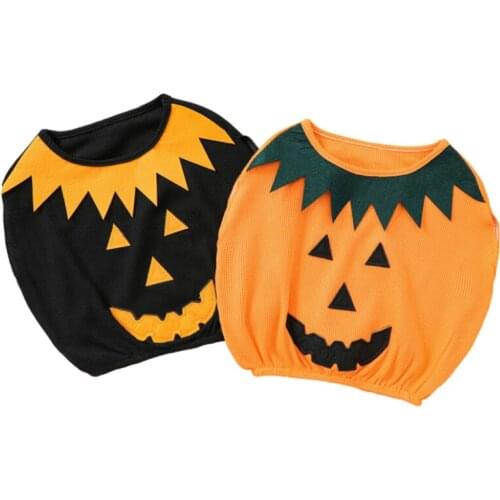 Baby Halloween Costume Cute Pumpkin-Shaped O-Neck Sleeveless Tank Tops for Toddler Girls Boys Outfit