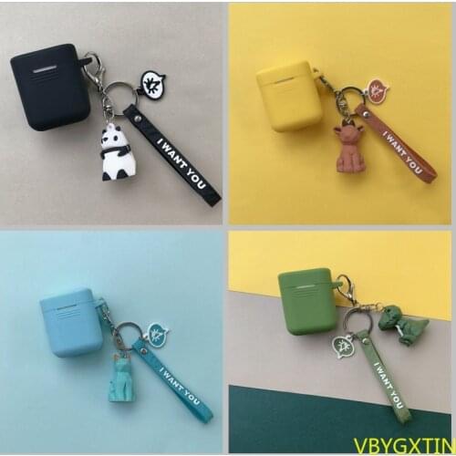 Case For Xiaomi AirDots Pro /Air1 Case cute rabbit /Panda cartoon keychain Silicone Earphone Case For Xiaomi MI Air lite Cover