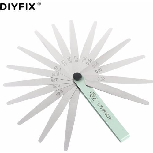 DIYFIX 17 Blades Feeler Gauge Metric Gap Filler 0.02-1.00mm Thickness Gage Measurment Tool