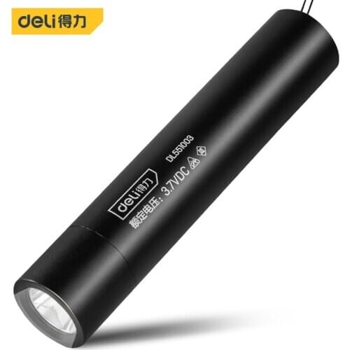 Deli LED Strong Light Rechargeable Flashlight 18650 Battery 5 Modes Long Time Waterproof Outdoor Camping Powerful LED Flashlight