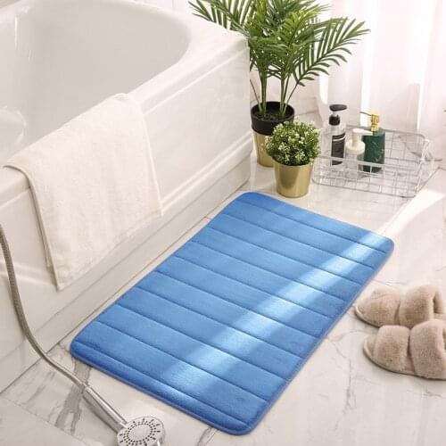 Home Bathroom Mat Non-slip Pebble Carpets Absorbent Lavatory Bedroom Floor Toilet Memory Foam Washable Rug Bathroom Decor Mats