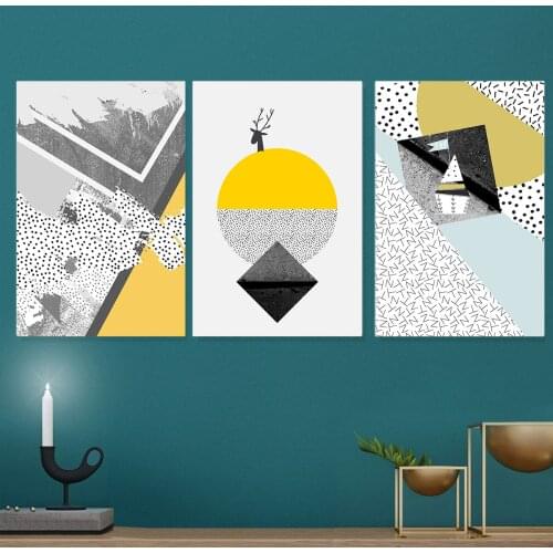 Nordic Modern Style Geometric Poster Canvas Print Painting Wall Art Living Room Home Decoration