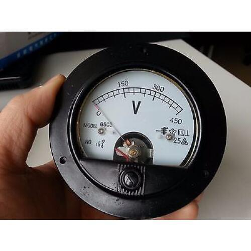Round Analog Volt Panel Meter DC 450V Voltmeters 62T2 65C5