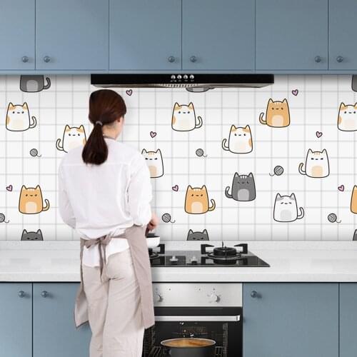 Kitchen Wallpapers Aluminum Coating Waterproof Modern Living Room Furniture Desktop Vinyl Self Adhesive Contact Paper Home Decor