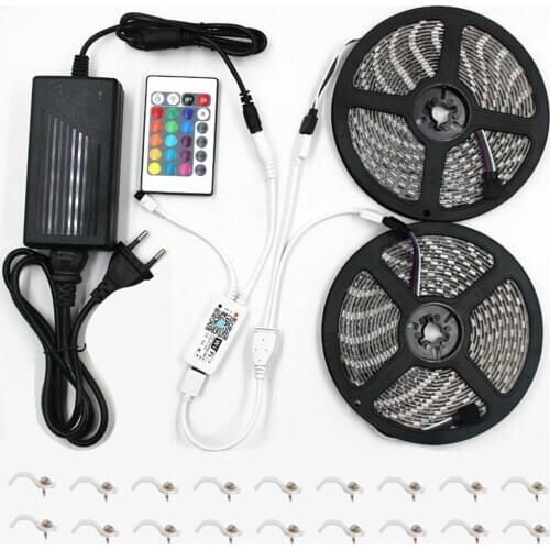 2 x 5M RGB Strip Light RGB 30LEDS With WIFI Controller and Power Supply