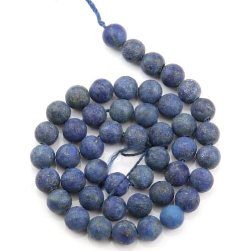 Matte Lapis Lazuli Natural Stone Beads Round Loose Beads Ball 4/6/8/10/12 Mm Fashion Jewelry Bracelet Making Accessories DIY