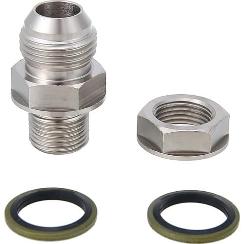 Mayitr 1pc Car Auto Turbo Oil Pan Return Drain Plug Adapter Fitting 10AN M18x1.5mm With NBR Oil Seal No Welding Steel