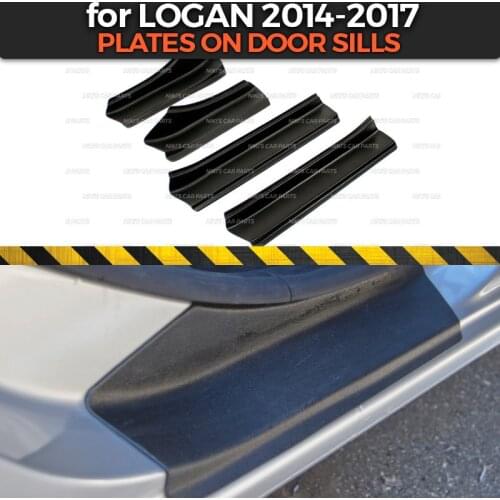 Plate on door sills for Renault Logan II 2014-2017 1 set / 4 pcs ABS plastic trim accessories protection of scuff car styling