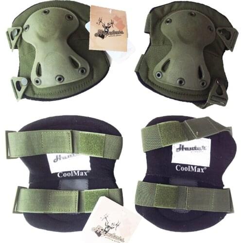 Knee pads and elbow pads protection airsoft coolmax black green camouflage soft air