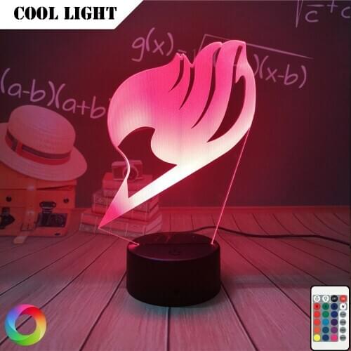 Night Light Manga Fairy Tail Group Led Touch Sensor Nightlight for Child Room Decor Kids Gift Table 3d Lamp Anime Fairy Tail