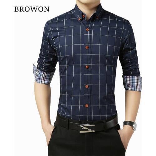 Plus Size 5XL 2020 New Autumn Fashion Mens Social Shirt Slim Fit Long Sleeve Plaid Shirt Men Cotton Casual Brand Mens Clothes