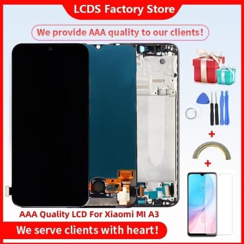 Support Fingerprint AMOLED For XiaoMi Mi A3 MIA3 LCD With Frame Display Screen For XiaoMi MI A3 Display OLED Assembly