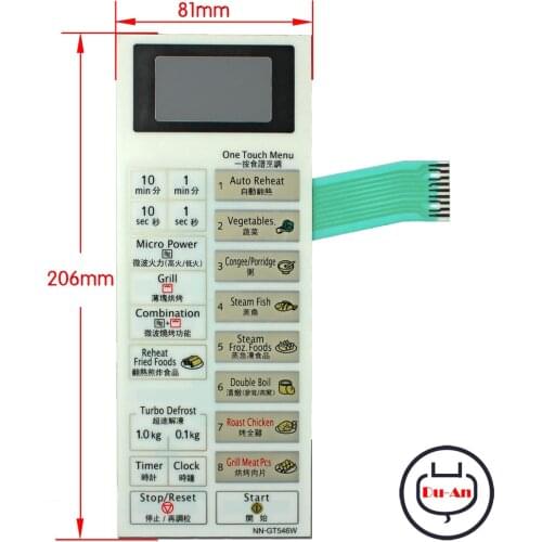 Microwave Oven Panel Touch Switch Membrane Switch Control Panel Touch Button For Panasonic NN-GT546W Microwave Oven Parts