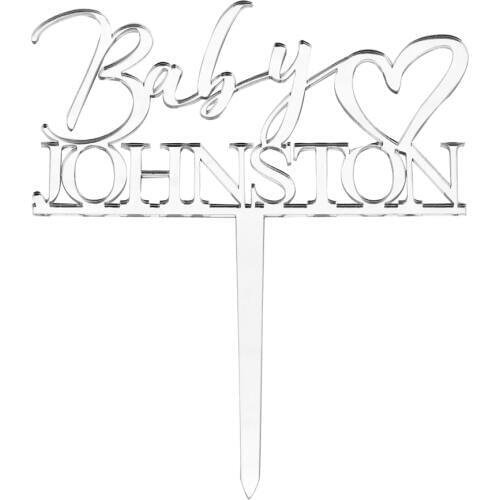 Personalized Engraved Baby Cake Topper Acrylic Wooden Custom Cake Topper Gift Decor Party Logo Welcome Baby Love Heart Name