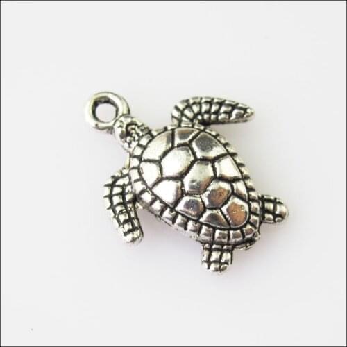 18 New Animal Tortoise Turtle Tibetan Silver Tone Charms Pendants 15x17.5mm
