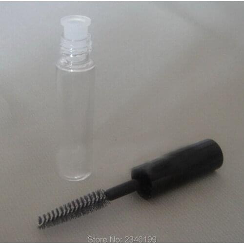 4ML 100pcs/lot Transparent Mascara Tube with Black Top, Eyelash Growth Liquid Tube, Plastic Empty Lip Gloss Liquid Tube