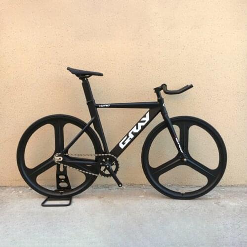 GRAY 700C Track Bike Fixed Gear Bicycle Aluminum Alloy Frame 48cm 52cm Magnesium Wheel Flat Spokes Rim Single Speed Fixie