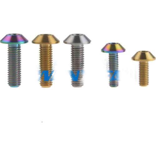 M6 Allen screws Pure Titanium Alloy Multicolor Hex socket Umbrella Head Ti Screw Motorcycle Shell Bolt