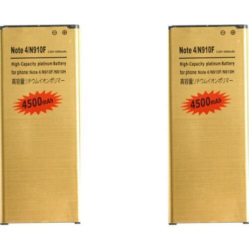 2pcs/lot 4500mAh EB-BN910BBE Gold Li-ion Replacement Battery For Samsung Galaxy Note IV 4 N910F N910H N910S N910U N910L N910C