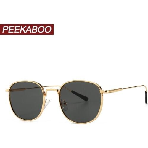 Peekaboo black square sunglasses women retro green gold 2020 summer male sun glasses metal frame uv400 summer style drop ship