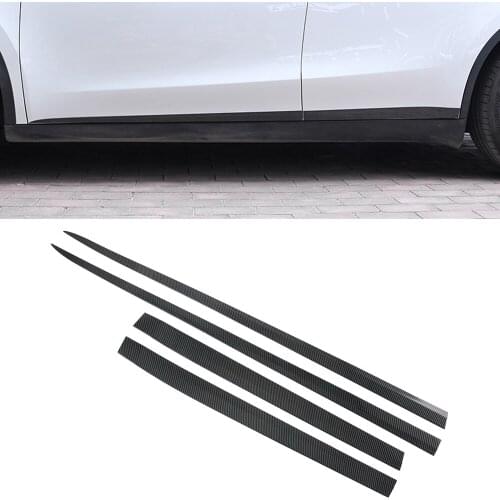Car Styling 4PCS ABS Plastic Side Door Molding Cover Trim for Tesla Model Y 2020 2021 Accessories