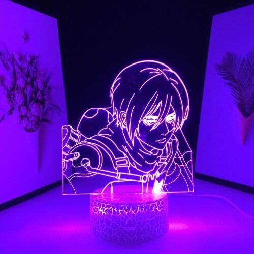 Anime 3D LED Night Light Attack on Titan Eren Lamp for Child Birthday Gift Kid Bedroom Decoration Manga Dropshipping Best Gift